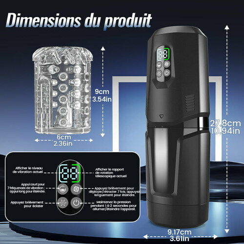 GripMax - Masturbateur mains libres pour hommes avec support à ventouse